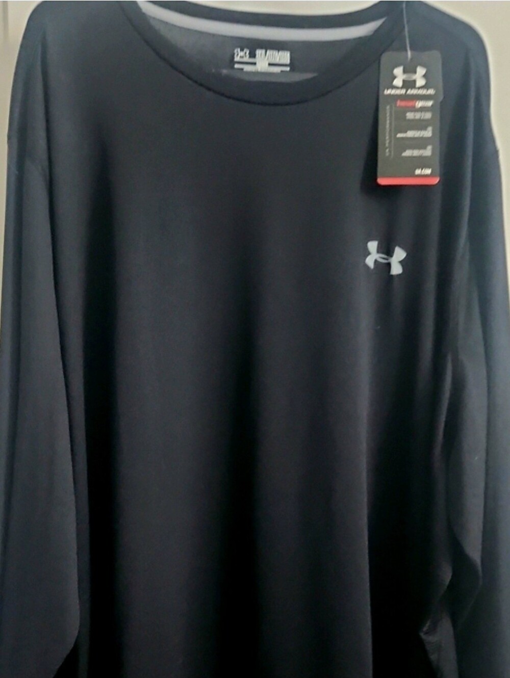 Under Armour Black Long Sleeve Performance Tee with Logo NWT 3XL